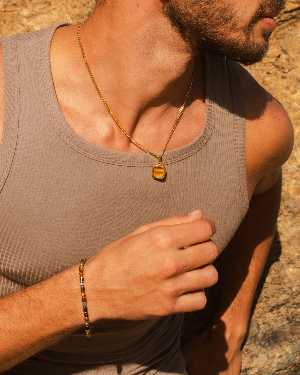 PULSERA STONE - OJO DE TIGRE