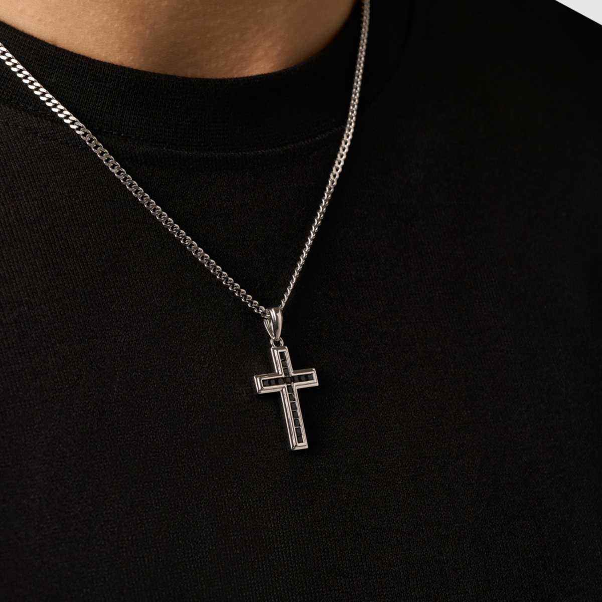 Cruz de Piedra Ónix (Plata)