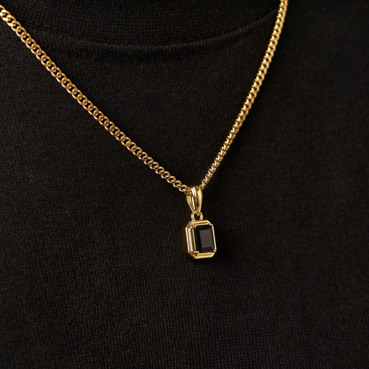 Rectángulo de Piedra Ónix (Oro)