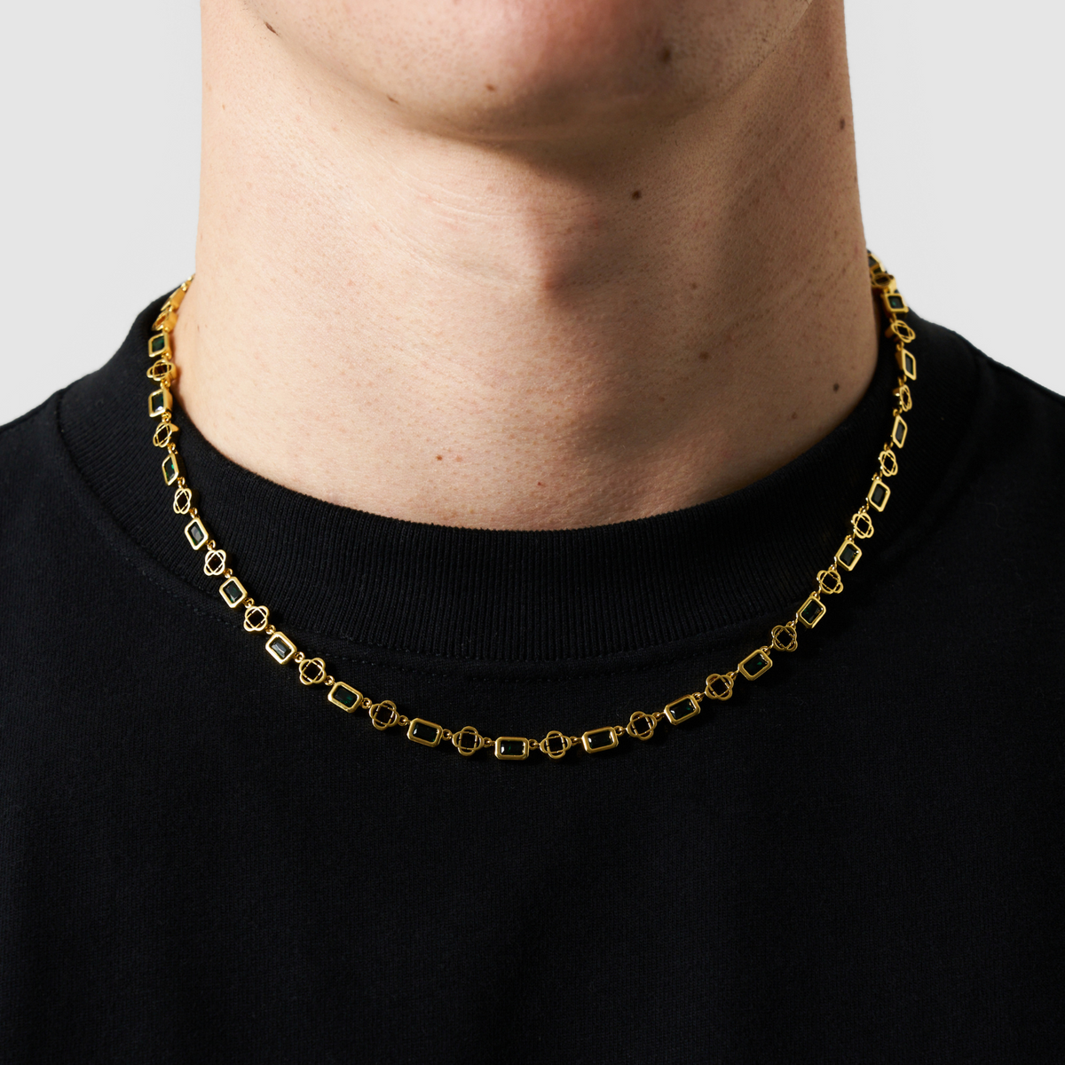 Collar de Trébol de Piedras Preciosas Rojas (Oro)