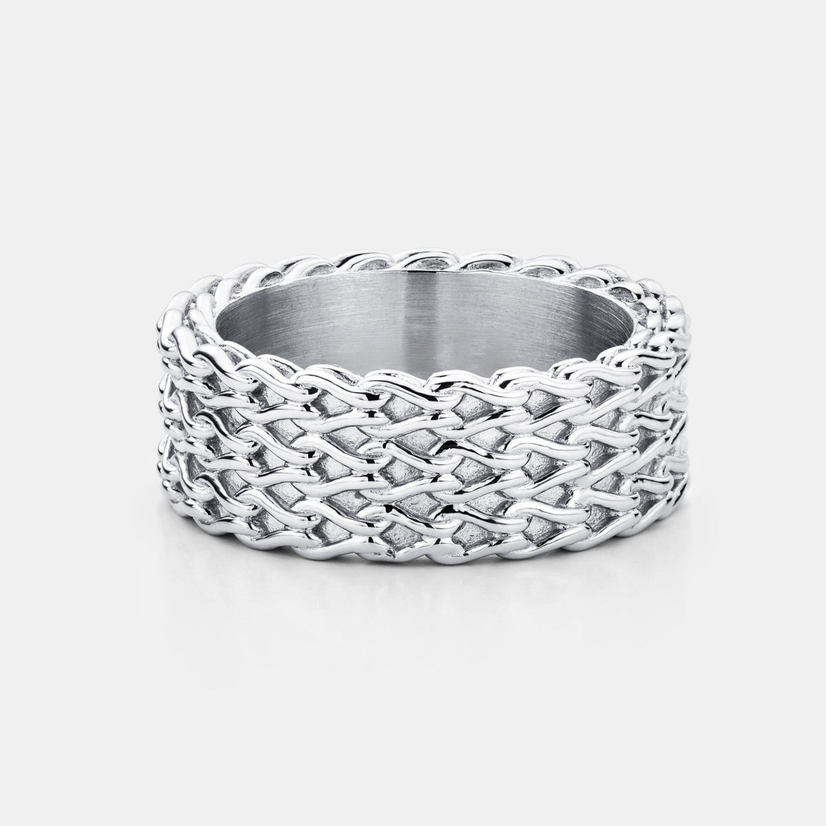 Anillo Apilado de Cuerda (Plata)