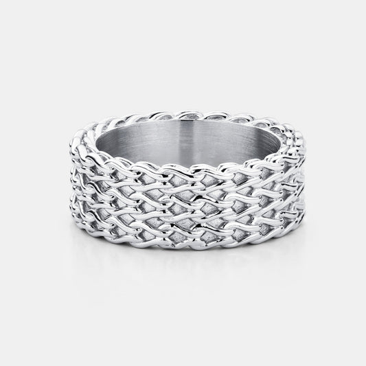 Anillo Apilado de Cuerda (Plata)