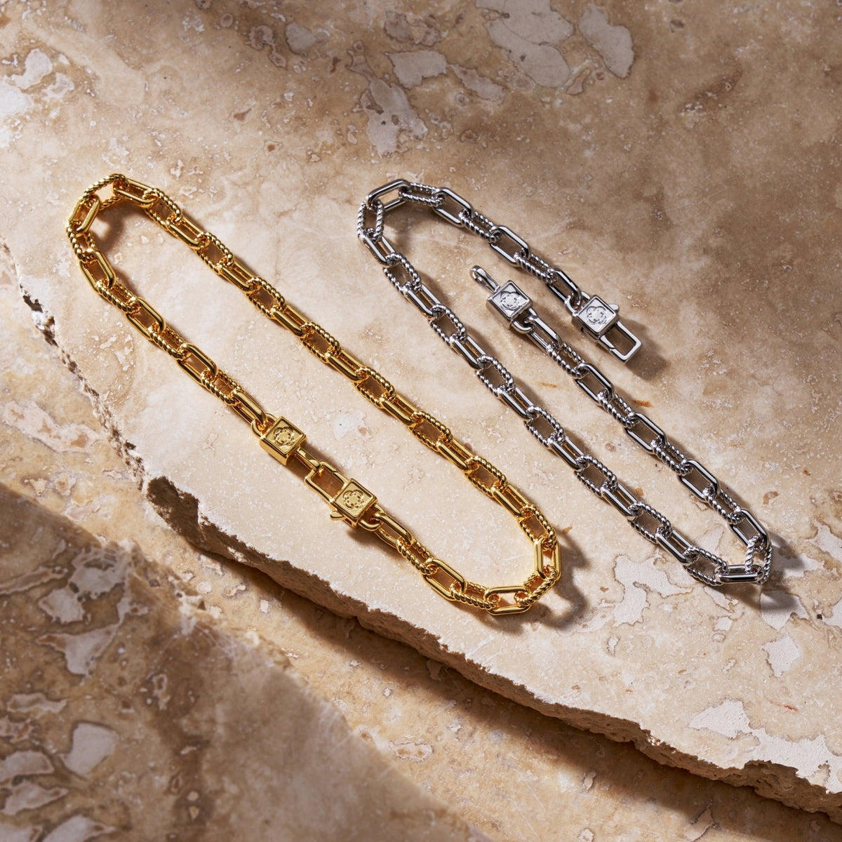 Pulsera de Enlace de Cuerda (Plata)
