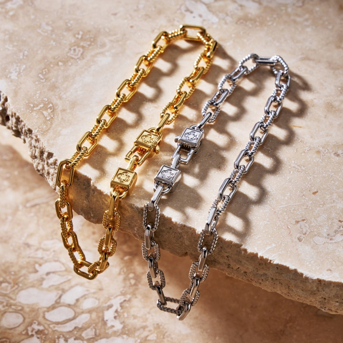 Pulsera de Enlace de Cuerda (Plata)
