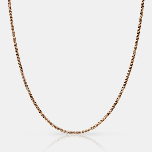 Cadena de Caja Redonda (Oro Rosa) 2mm