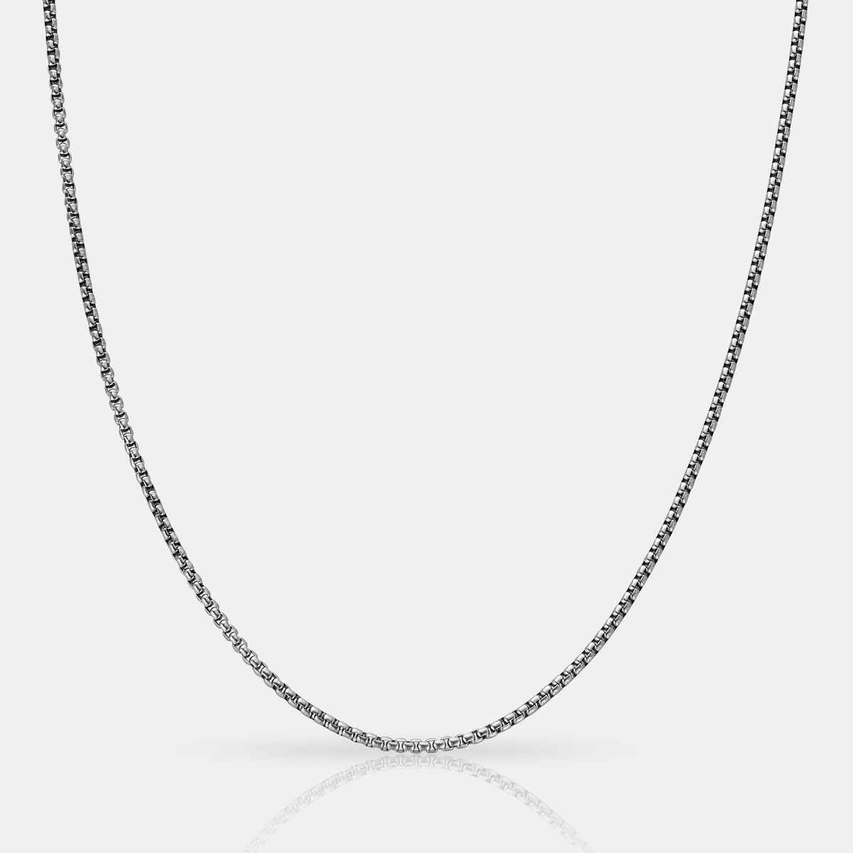 Cadena de caja redonda (Plata) 2mm