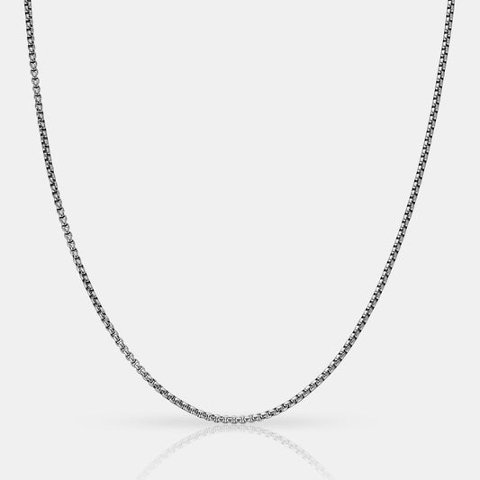 Cadena de caja redonda (Plata) 2mm