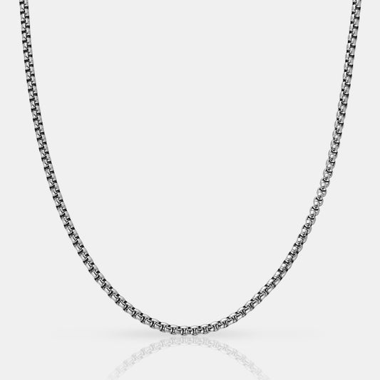 Cadena de caja redonda (Plata) 3mm