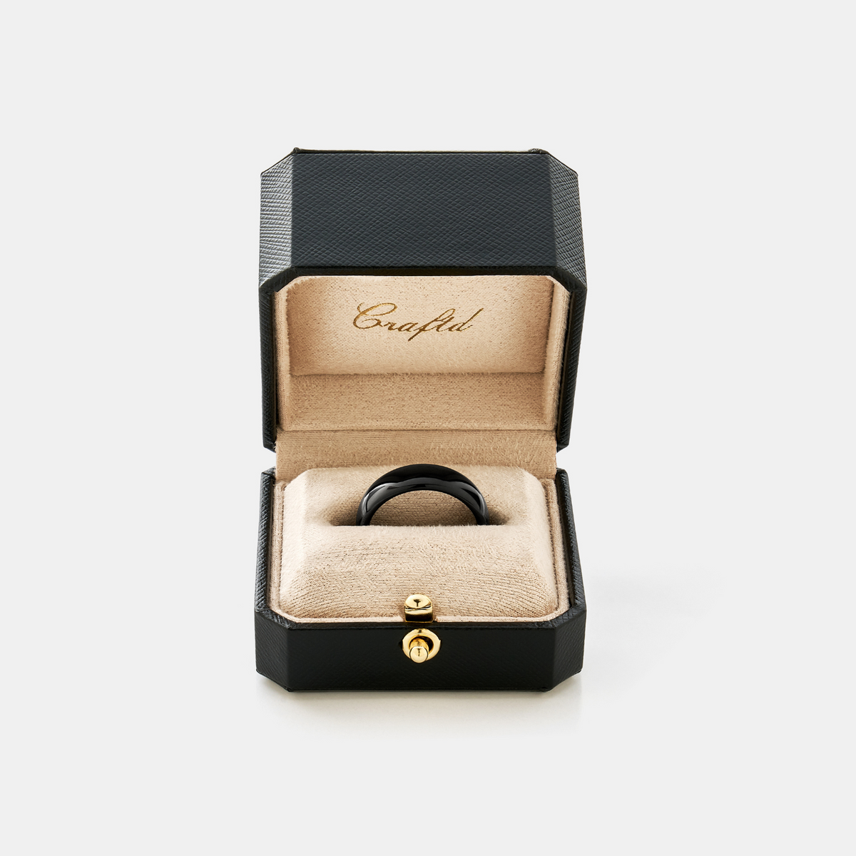 Anillo Redondeado (Negro) 7mm | Plata Esterlina
