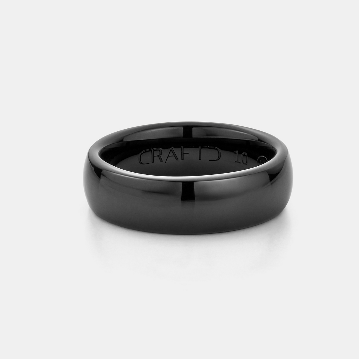 Anillo Redondeado (Negro) 7mm | Plata Esterlina
