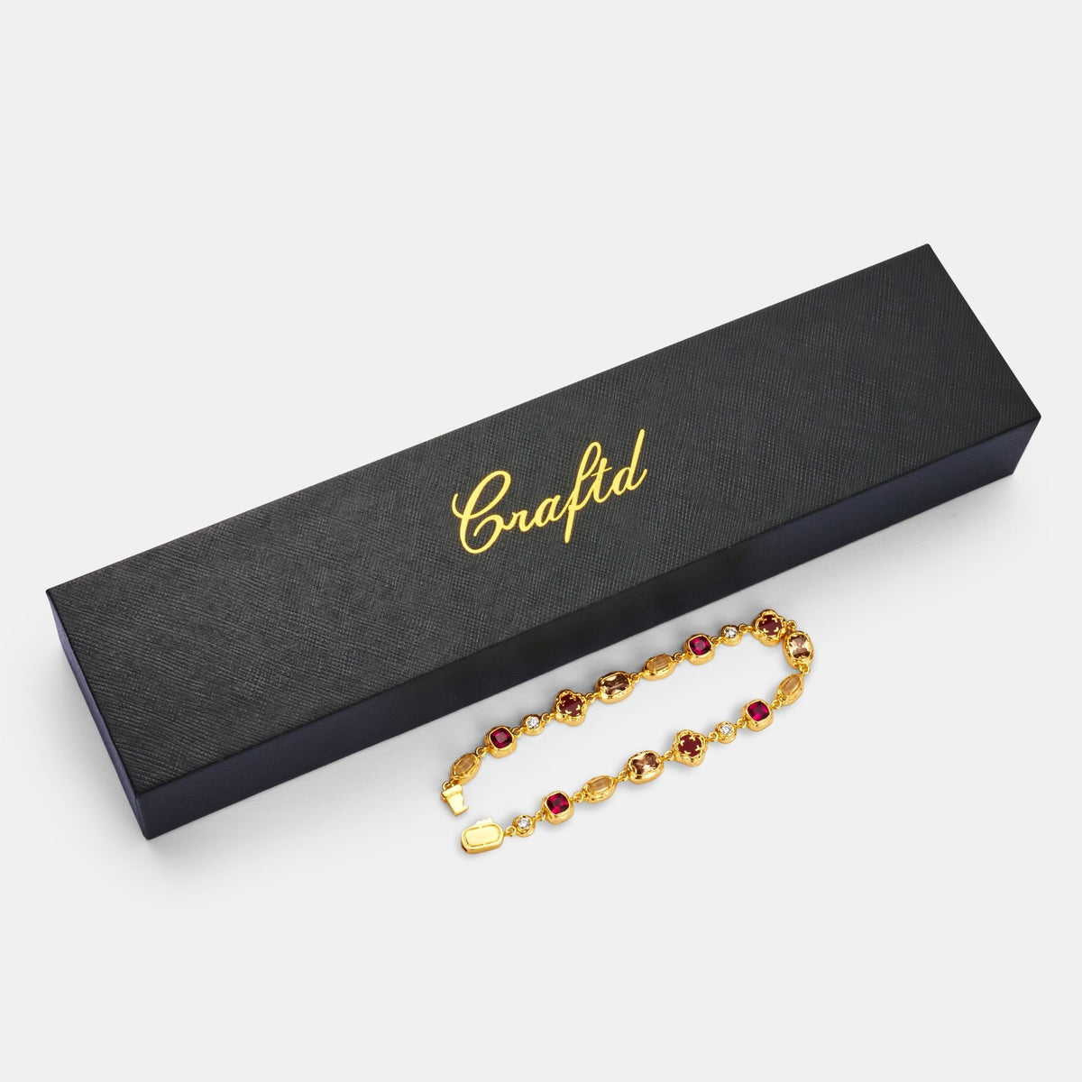 Pulsera de Piedra Rubí Derretida (Oro)