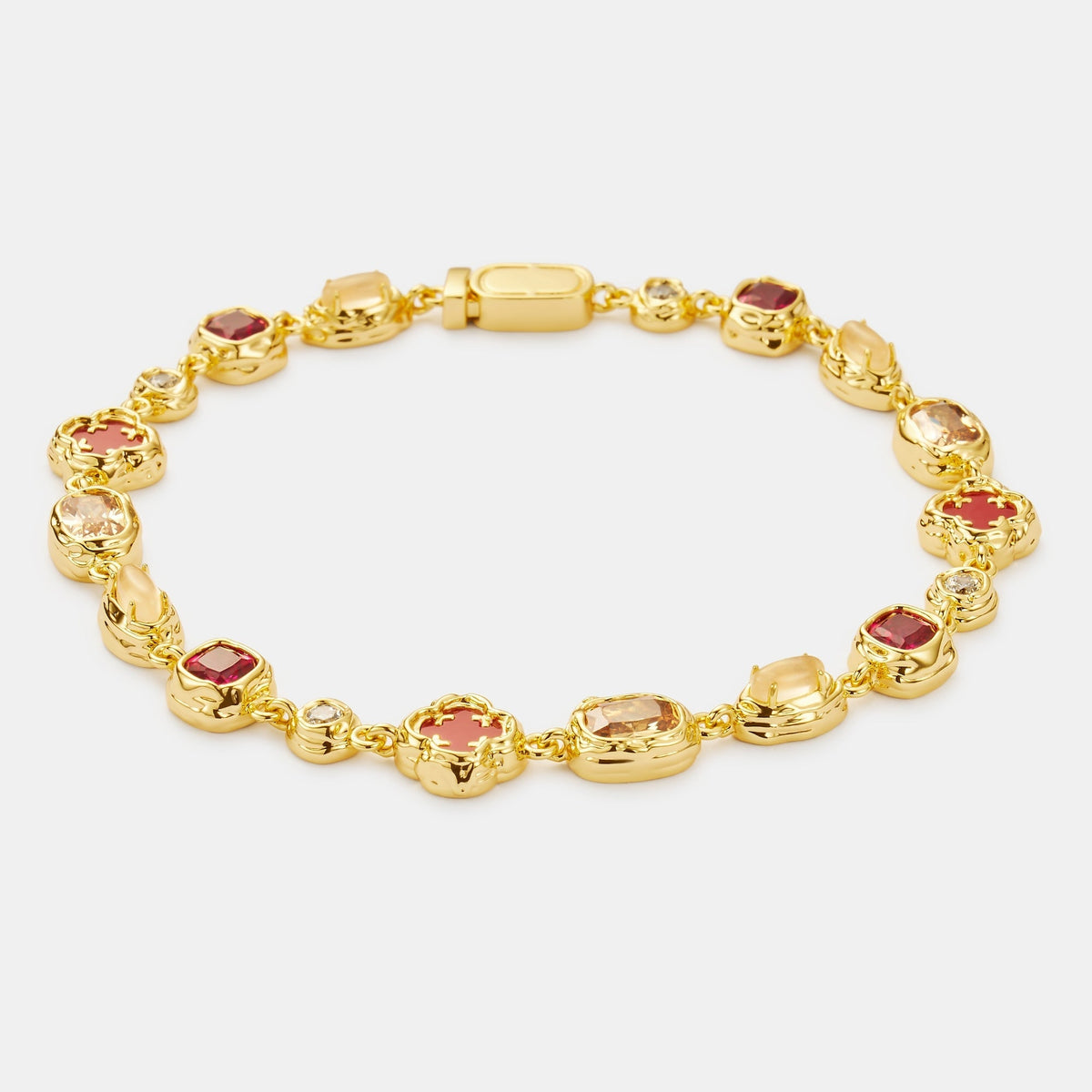 Pulsera de Piedra Rubí Derretida (Oro)