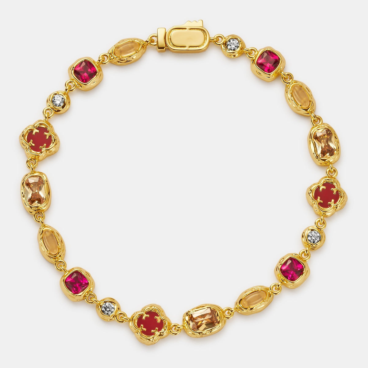 Pulsera de Piedra Rubí Derretida (Oro)