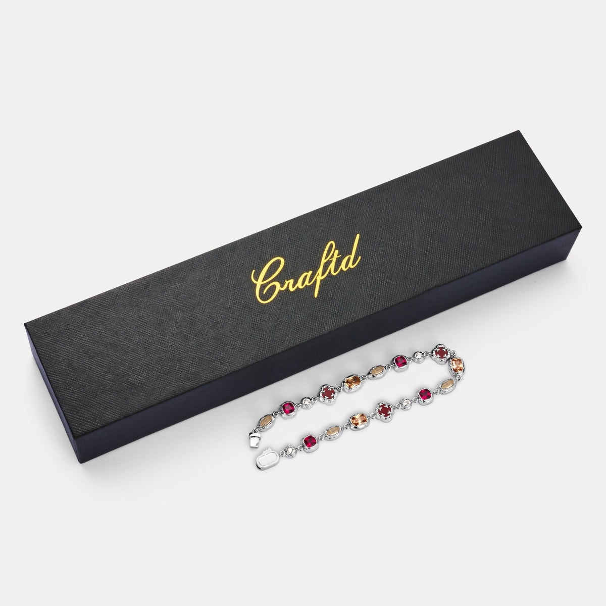 Pulsera de Piedra Rubí Derretida (Plata)