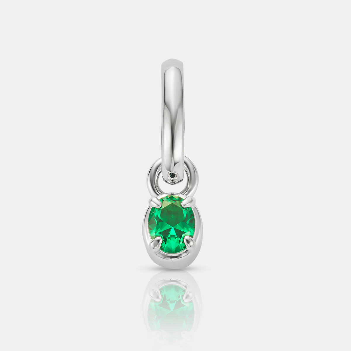 Óvalo Mini de Esmeralda (Plata)