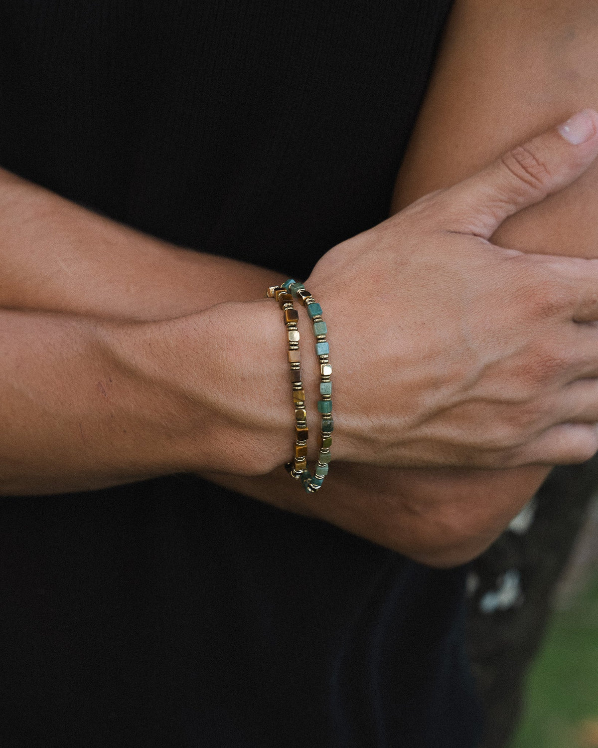 PULSERA STONE - ÁGATA Y HEMATITA