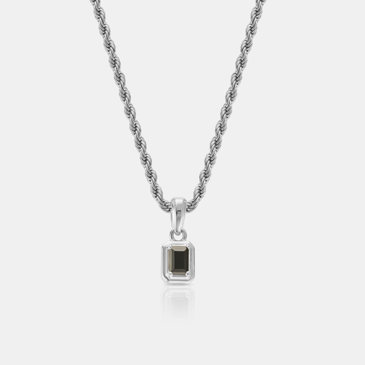 Rectángulo de Piedra Ónix Mini (Plata)
