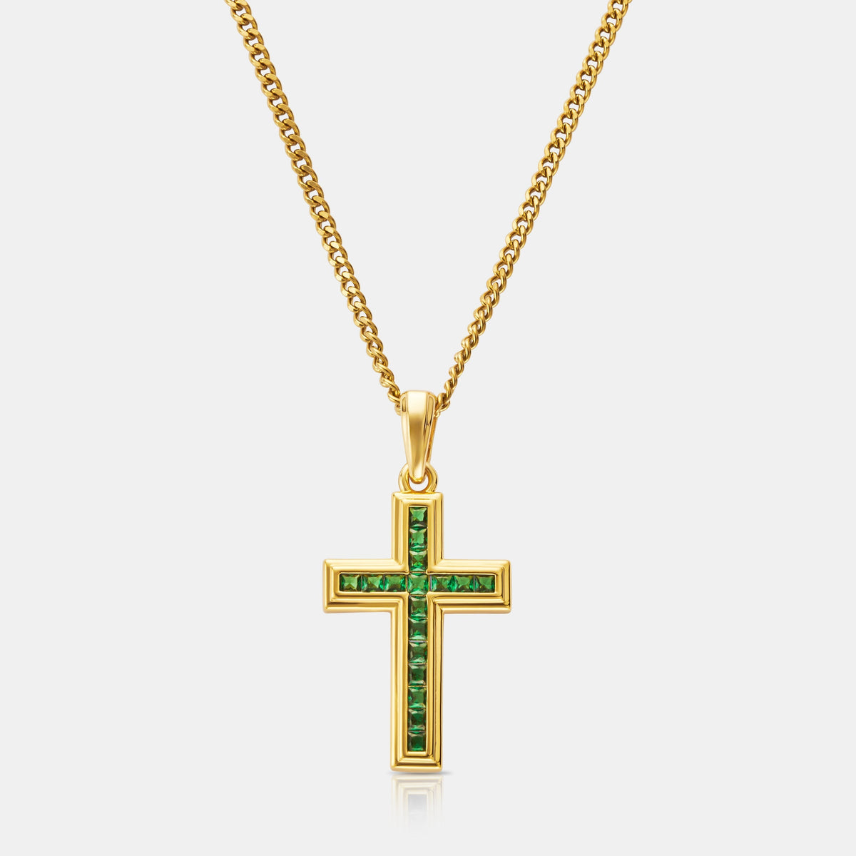 Cruz de Piedra Esmeralda (Oro)