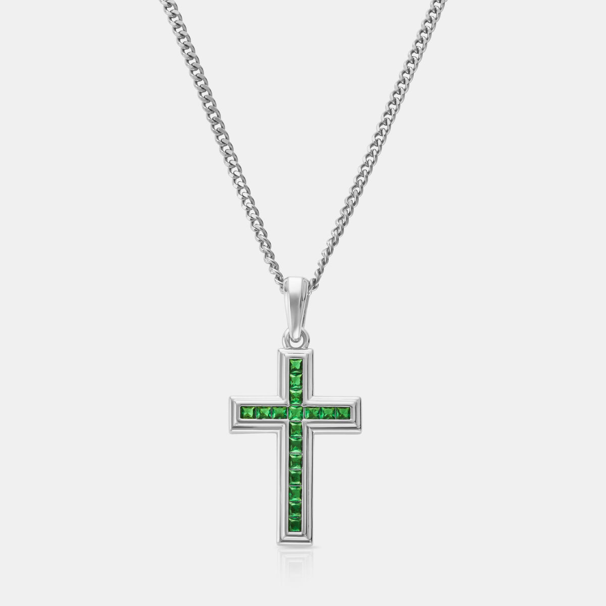Cruz de Piedra Esmeralda (Plata)