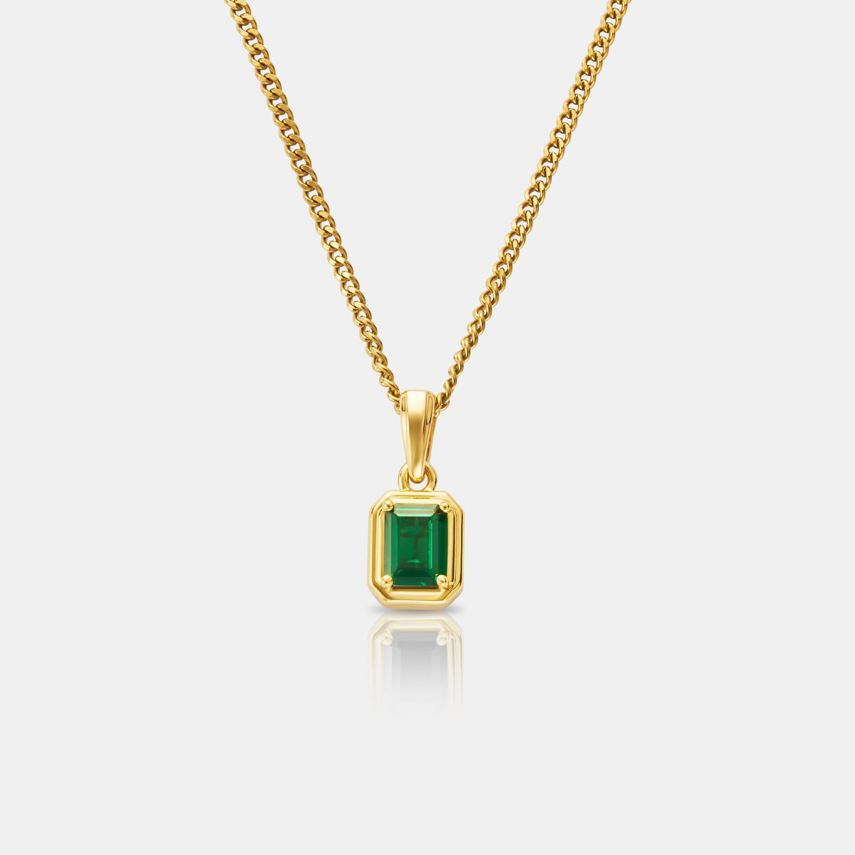 Rectángulo de Piedra Esmeralda (Oro)