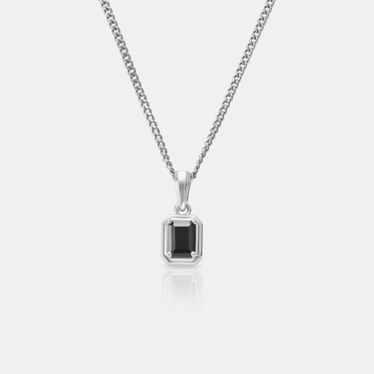Rectángulo de Piedra Ónix (Plata)