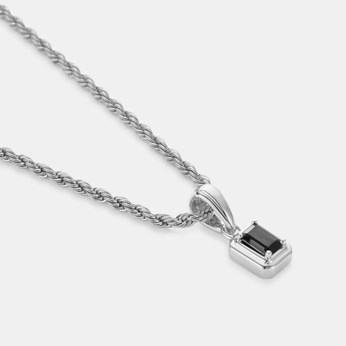 Rectángulo de Piedra Ónix Mini (Plata)