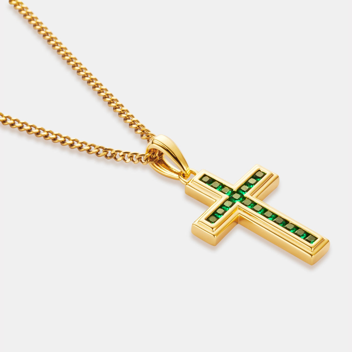 Cruz de Piedra Esmeralda (Oro)