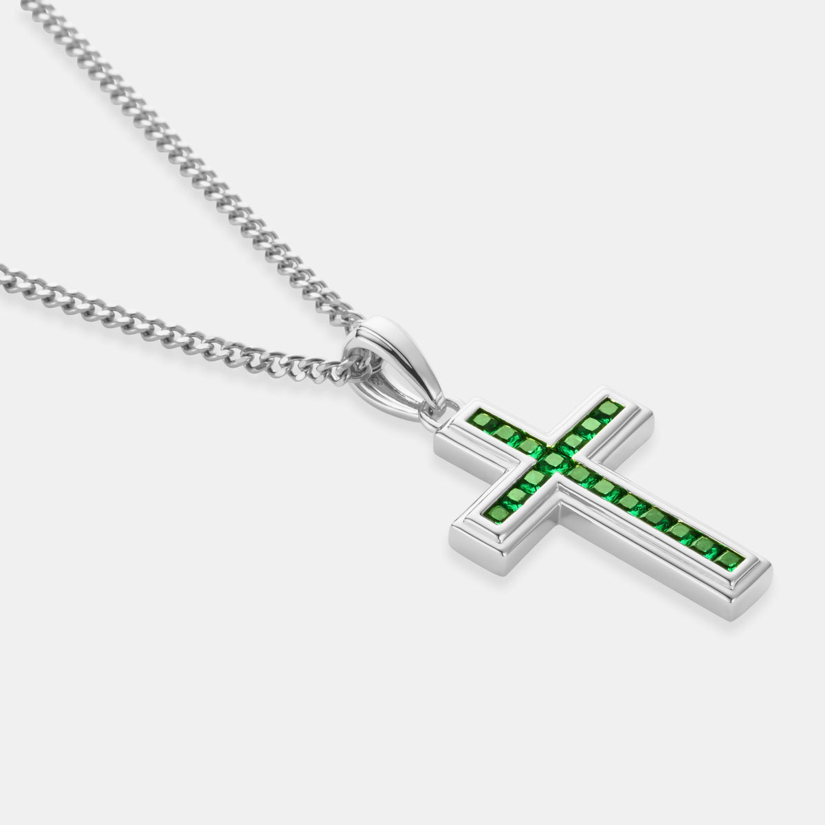 Cruz de Piedra Esmeralda (Plata)