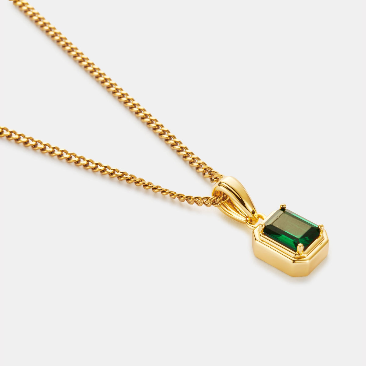 Rectángulo de Piedra Esmeralda (Oro)
