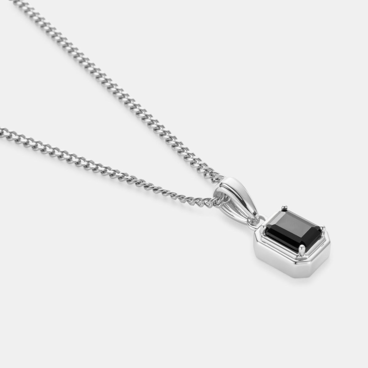 Rectángulo de Piedra Ónix (Plata)