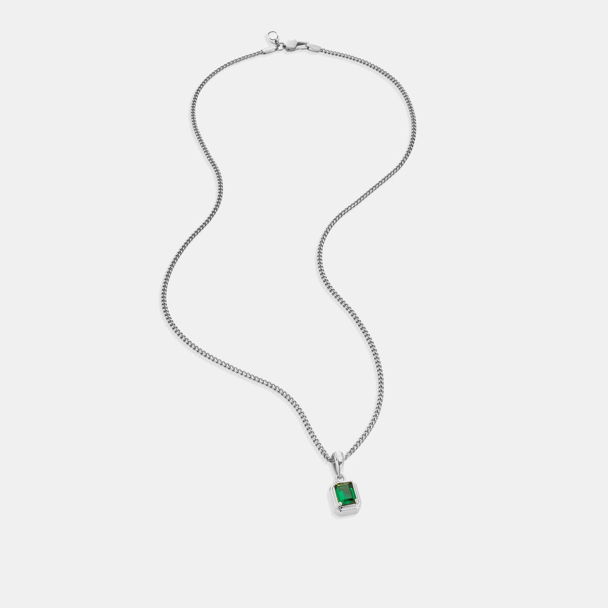 Rectángulo de Piedra Esmeralda (Plata)