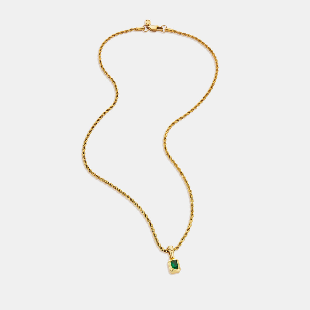 Rectángulo de Piedra Esmeralda Mini (Oro)